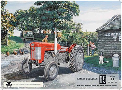 Massey Ferguson 65 Red Tractor Metal Sign - Click Image to Close