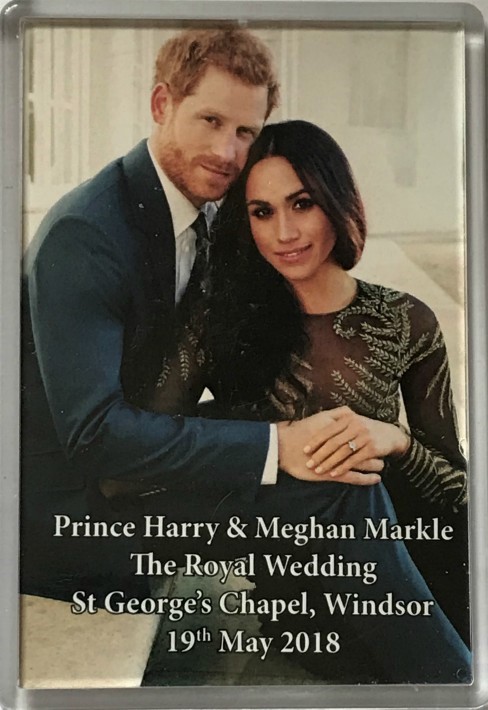 Prince Harry and Meghan Markle Royal Wedding Fridge Magnet - Click Image to Close