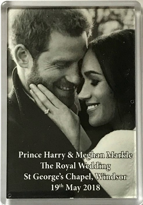 Prince Harry and Meghan Markle Royal Wedding Fridge Magnet 2 - Click Image to Close